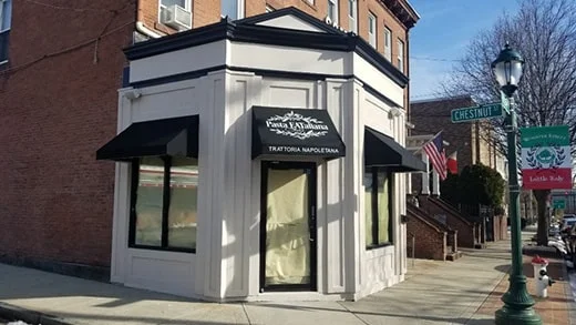 commercial awning above a restaurant entryway