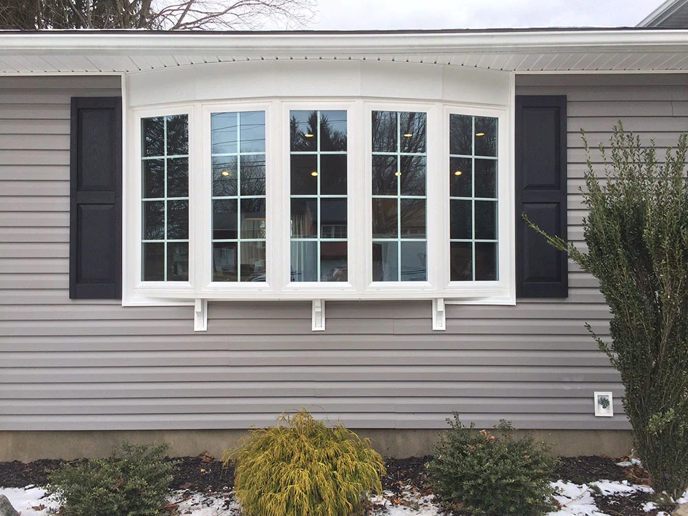 vinyl replacement bay window installation in Connecticut