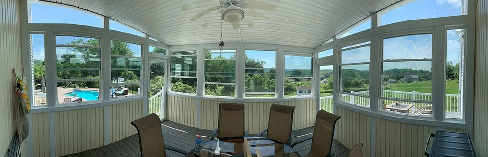panoramic view of newly installed replacement windows in ct